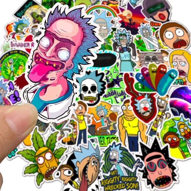 Set of stickers for the favorite series Rick and Morty