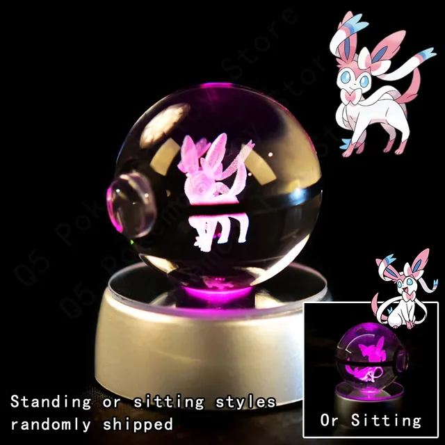 Cute Pokéball-shaped 3D table lamp with Pokémon motif