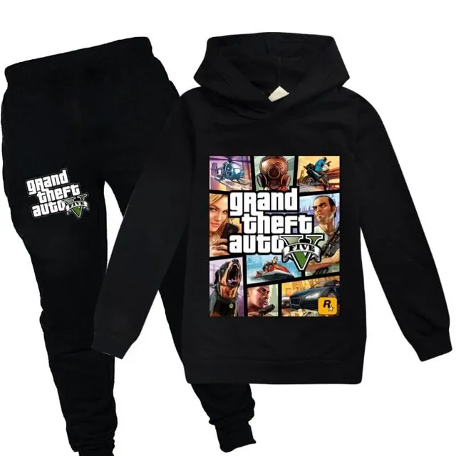 Compleu de trening pentru copii cu imprimeu cool GTA 5 color at picture 4 15 - 16 let