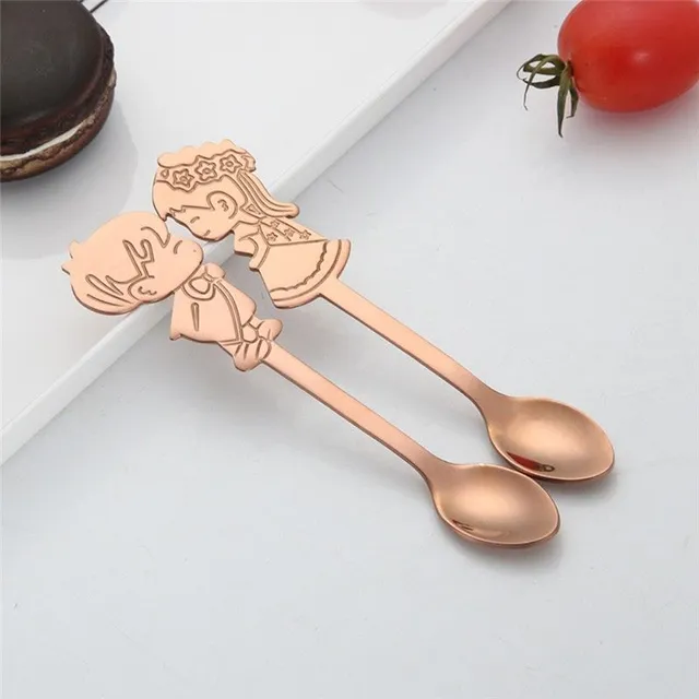 Tea teaspoons boy and girl 2 pieces