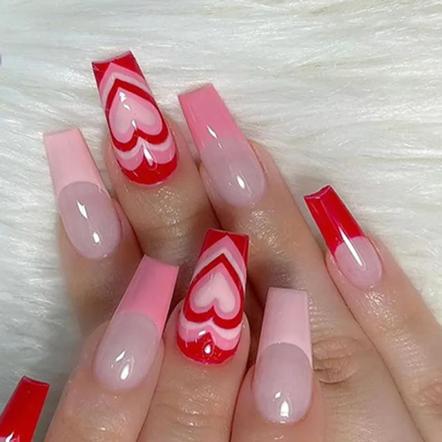 Estetyczne długie paznokcie akrylowe Sticky Nails Sticker Makeup Fashion Fits