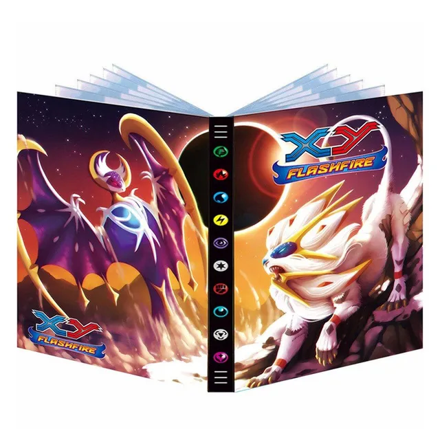 Stylish album for collector's cards with Pokemon themes