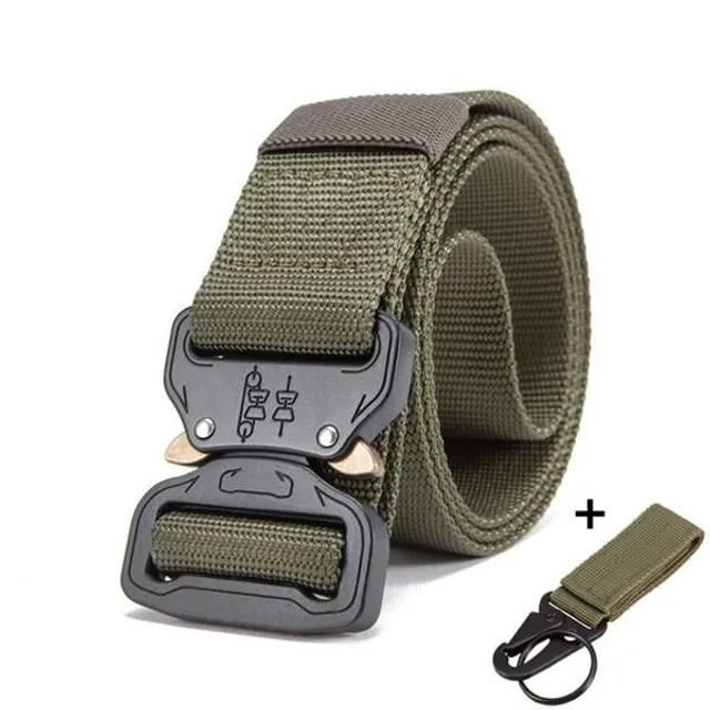 Military belt with Cobra buckle 140cm green1