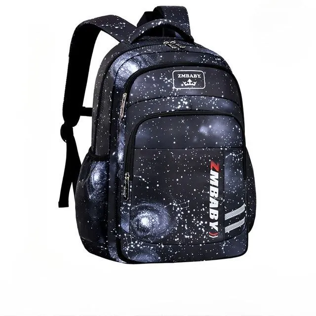 Children's school backpack with galaxy motifs