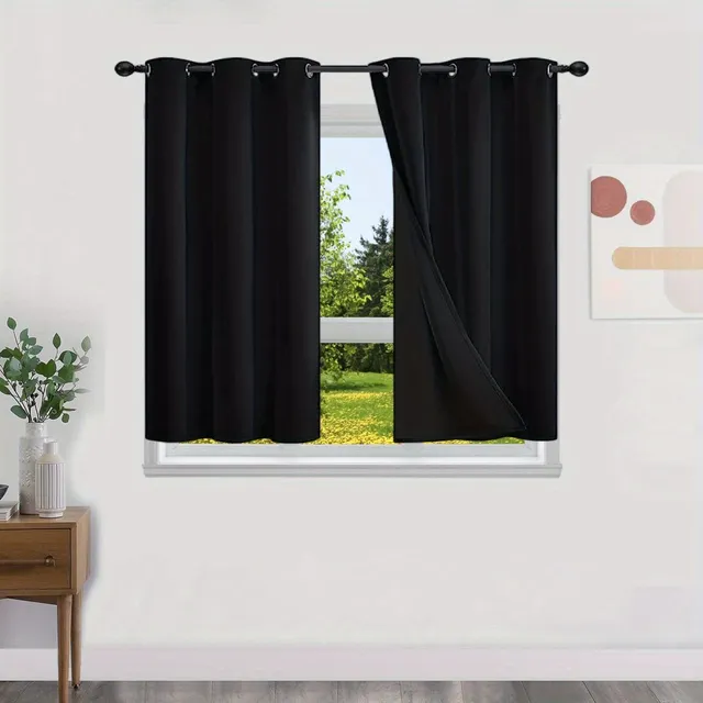 Blackout curtains with no pattern with thermal lining - Energy saving, privacy and style for living room, bedroom, kitchen and bathroom