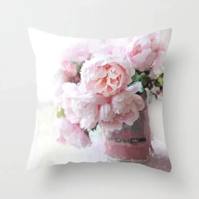 Gentle pillowcase with flower motif 45 x 45 cm