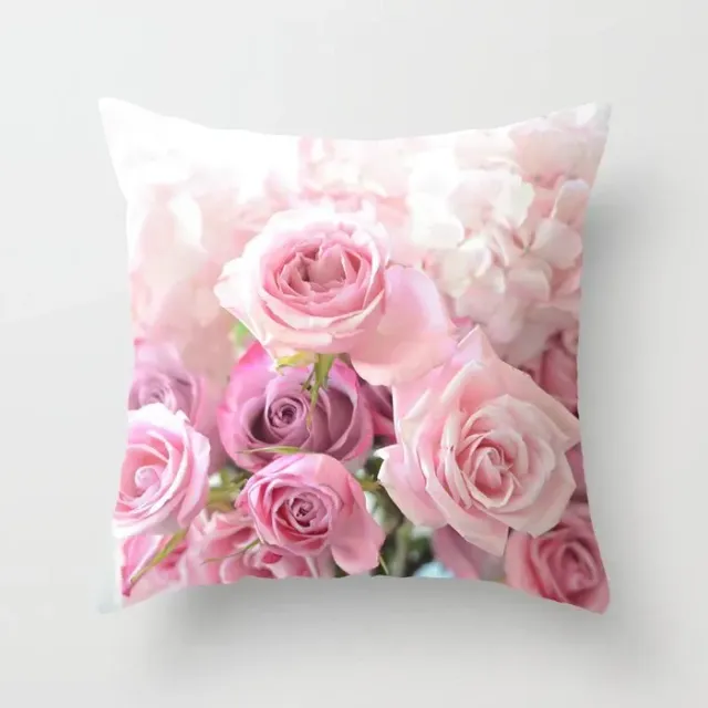 Gentle pillowcase with flower motif 45 x 45 cm