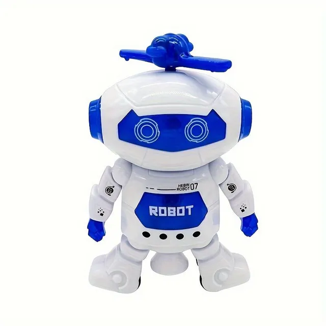 Dancing robot with music and lights for children's entertainment (winding 360°)