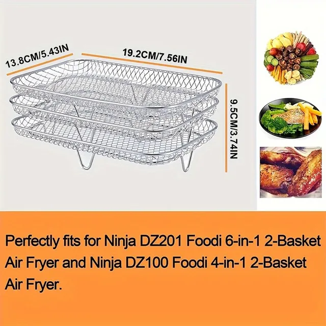 3 floor stand for AirFryer for Ninja - Stainless steel grill for baking, drying and barbecue