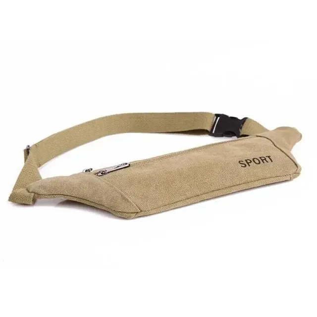 Unisex sports jogging fanny pack for mobile phone and coins from durable canvas for outdoor activities