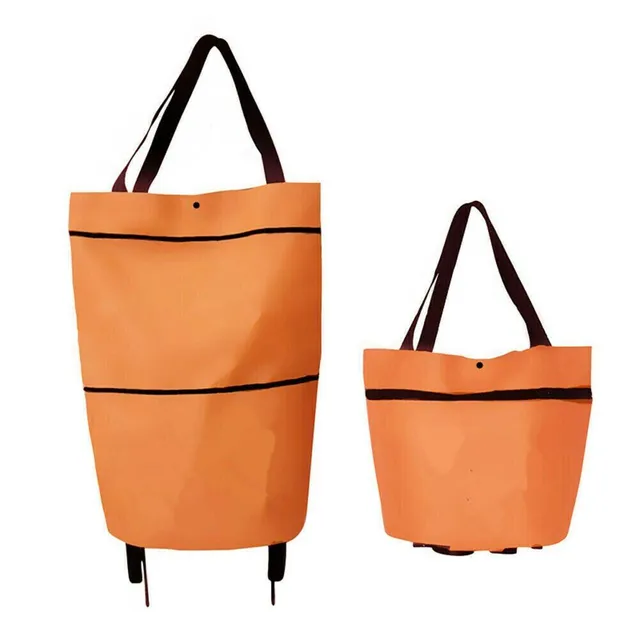 Folding bag on wheels Orange