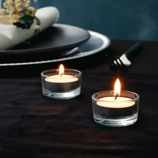 24 Kúsky elegantných čirachových sklených držiakov na čajové sviečky