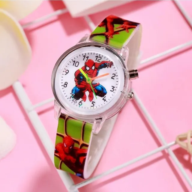 Boy's glowing watch with silicone strap - Spiderman