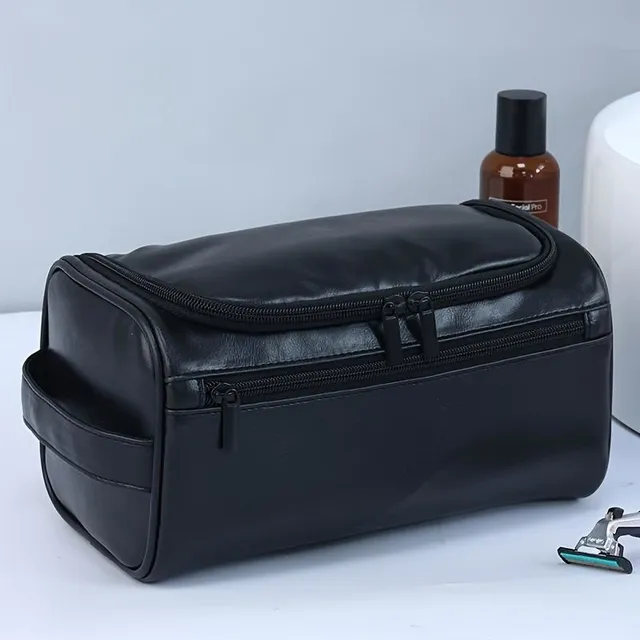 Men's travel necessaire - leather, waterproof