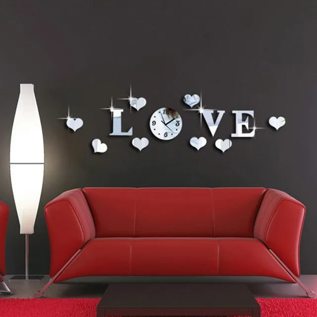 Wall clocks with mirror hearts BU964