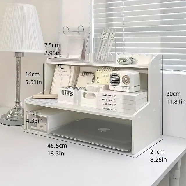 Upgraded Powered Double Layer Lifting Table Stand, Storage Space For Office Cosmetic Papers At Hostel A Stand At Finishing Work