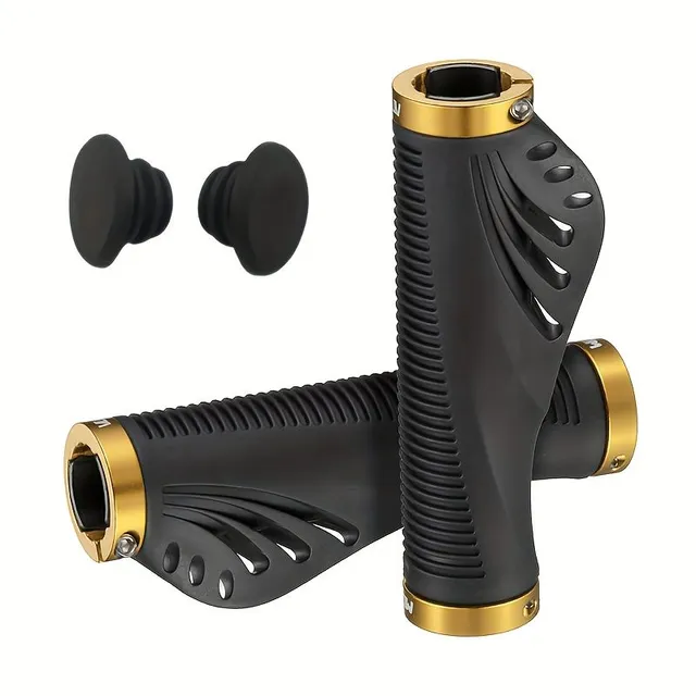Universal MTB handlebar grips with double lock, anti-slip rubber, suitable for all types of bicycles