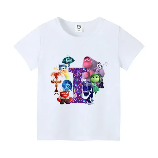 T-shirt enfant à manches courtes avec impression de lettres et personnages du film Vice-Versa 2 - Inside Out 2