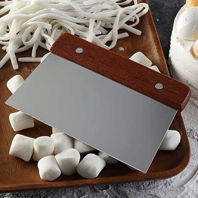 Versatile kitchen helper made of stainless steel - scraper, cutter, cutter