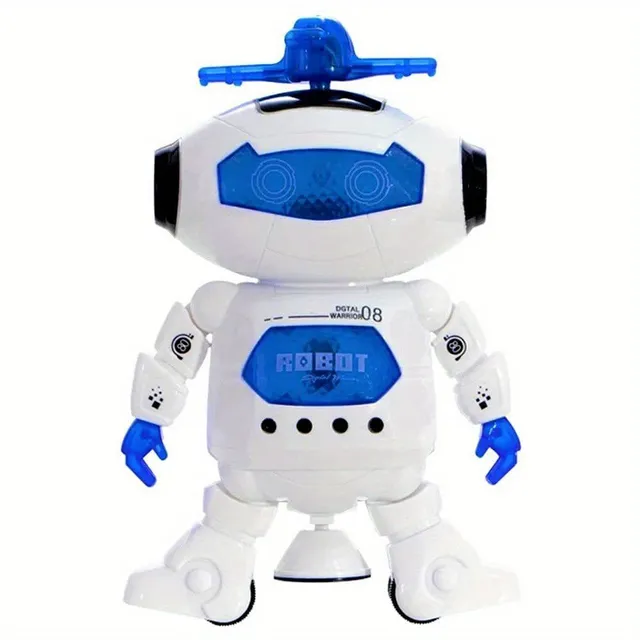 Robot dansator și mersător cu muzică și lumini - Rotire 360° - Jucărie distractivă pentru copii de la 3 ani