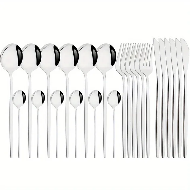 24-piece stainless steel dining set