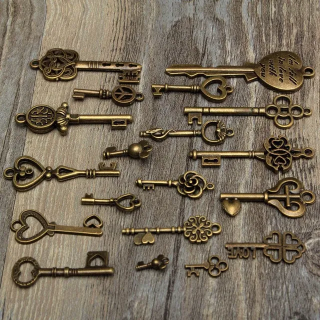 Set of antique bronze keys