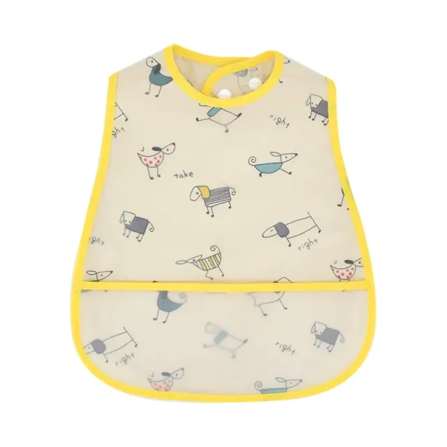 Children's impervious adjustable cotton bib with cartoon motifs