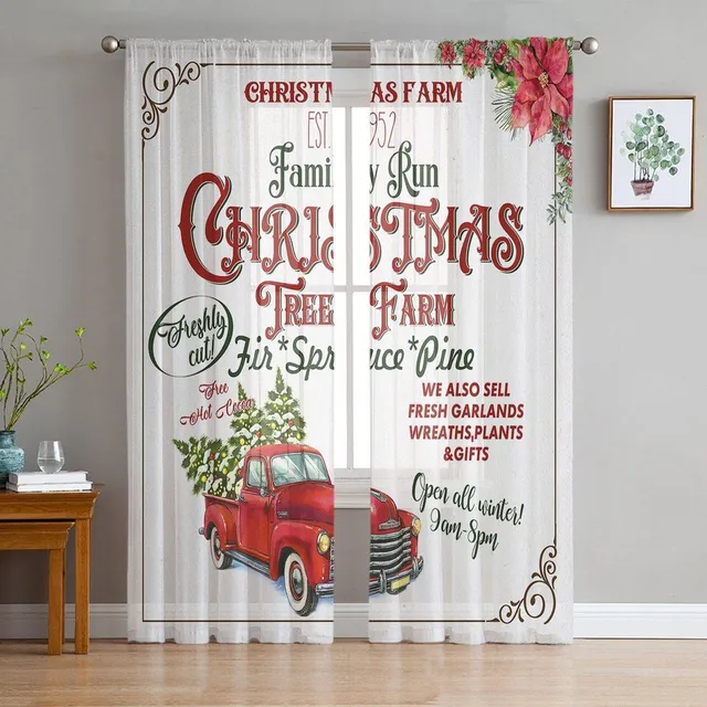 Christmas curtain with thematic motifs - various types