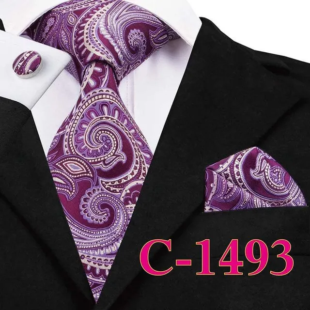 Men's luxury set with pattern | Tie, Handkerchief, Cufflinks