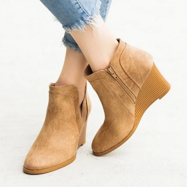 Women's trendy suede heeled boots Alice