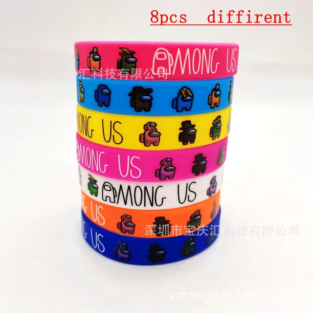Children's silicone bracelets with a computer game theme 8pcs