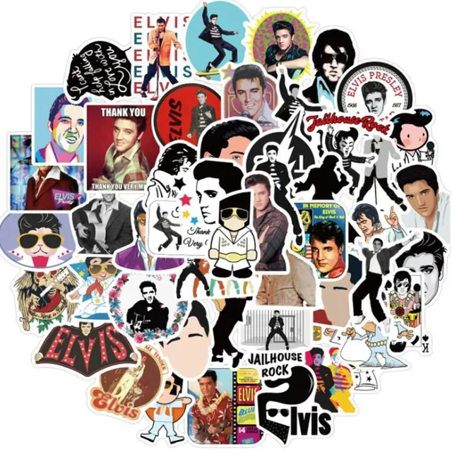 Set de stickere cu Elvis 10 / 30 / 50 buc