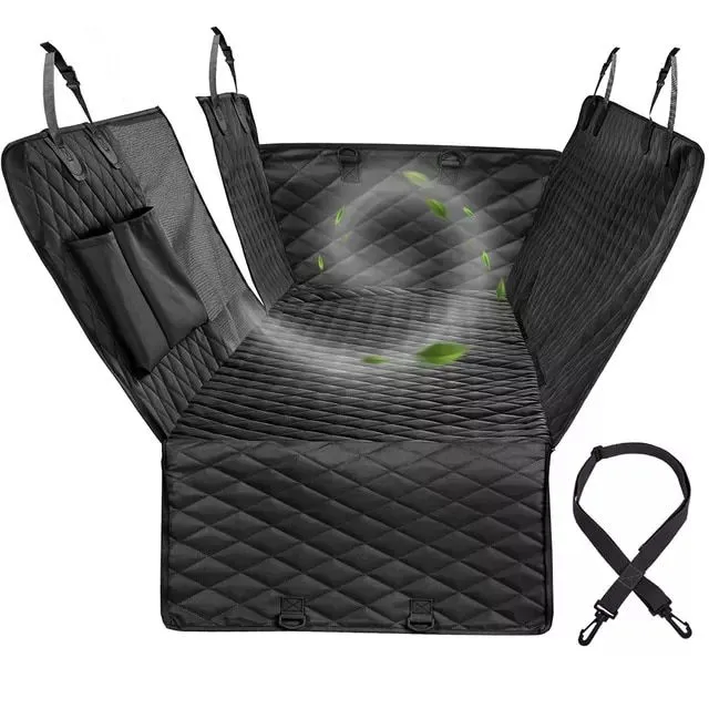 Practical protective blanket with loops for the rear seats of the car for protection against dogs Eusebiu