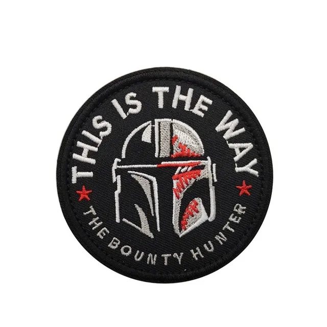 Trends of ironing round patches with Star Wars Mandalorian motifs