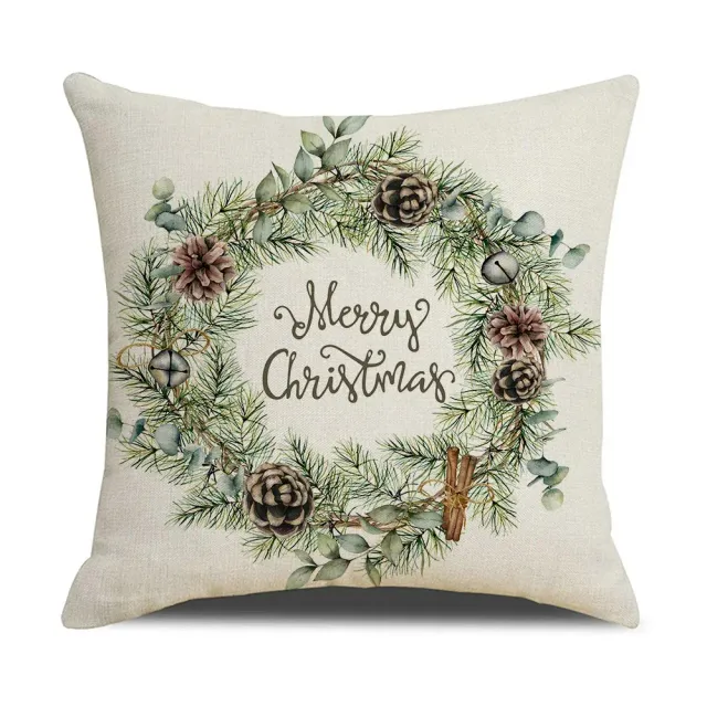 Christmas pillowcase with simple printing - linen pillowcase