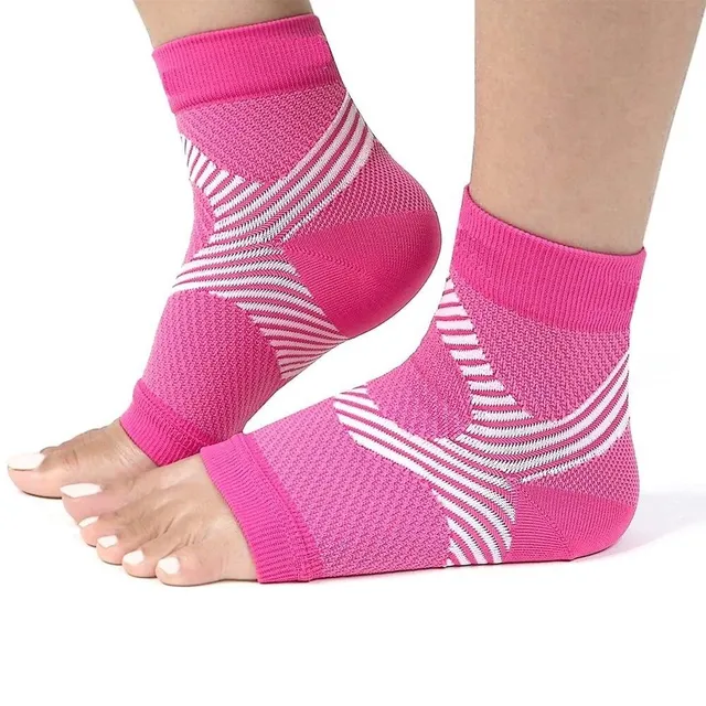 Joan unisex open toe compression socks l/xl pink