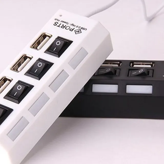 USB 4 port HUB with switch - 2 colours