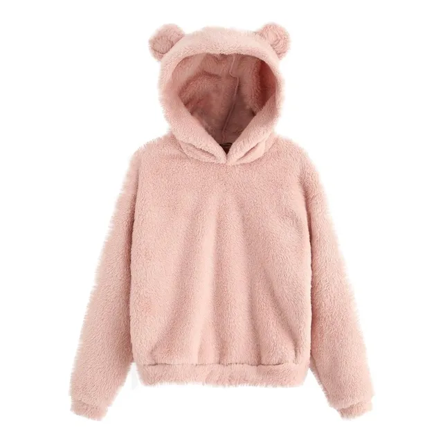 Women's furry sweatshirt with ears