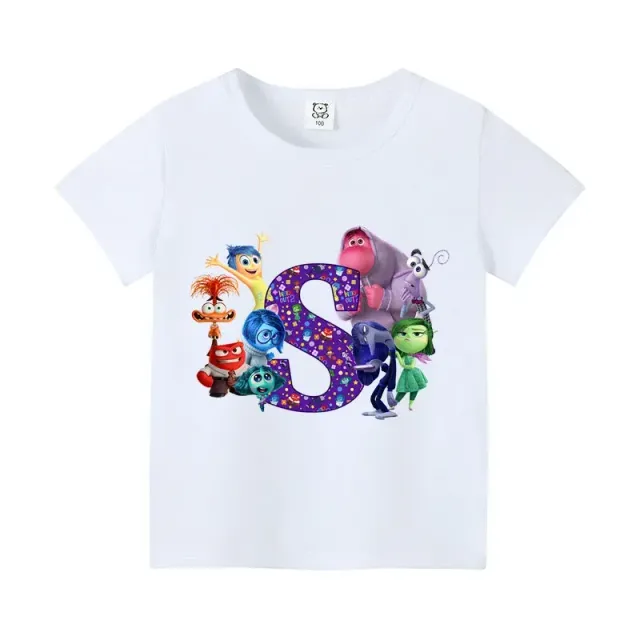 T-shirt enfant à manches courtes avec impression de lettres et personnages du film Vice-Versa 2 - Inside Out 2