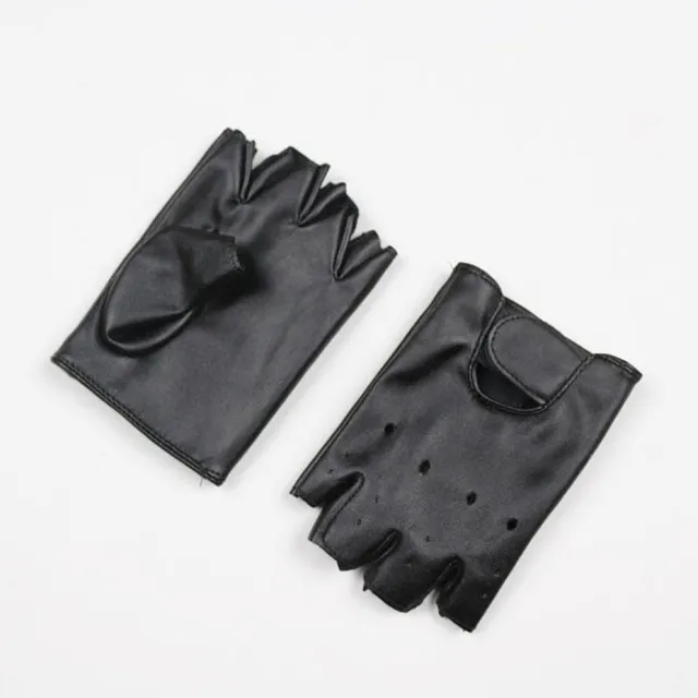 Fingerless children's leather gloves