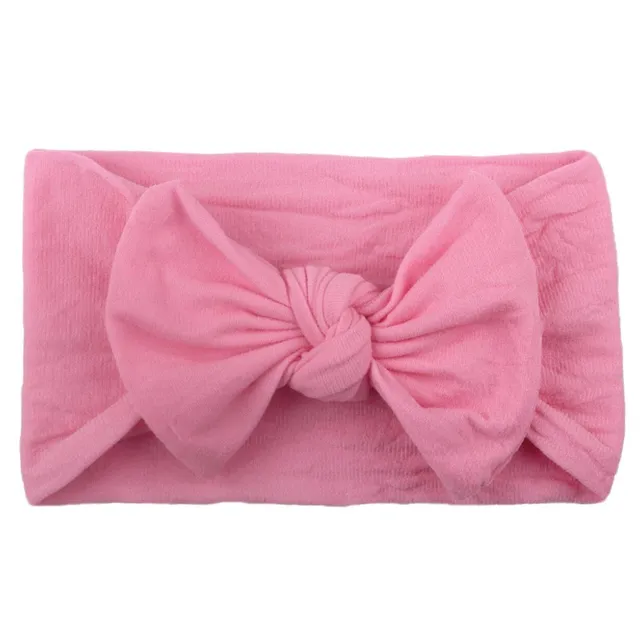 Baby headband with bow medium-pink