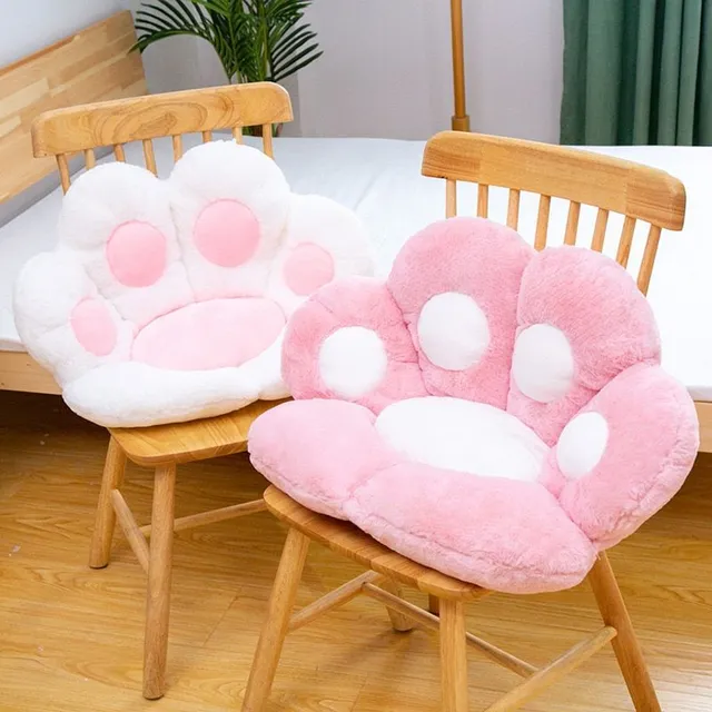 Cute plush armchair in the shape of a bear paw