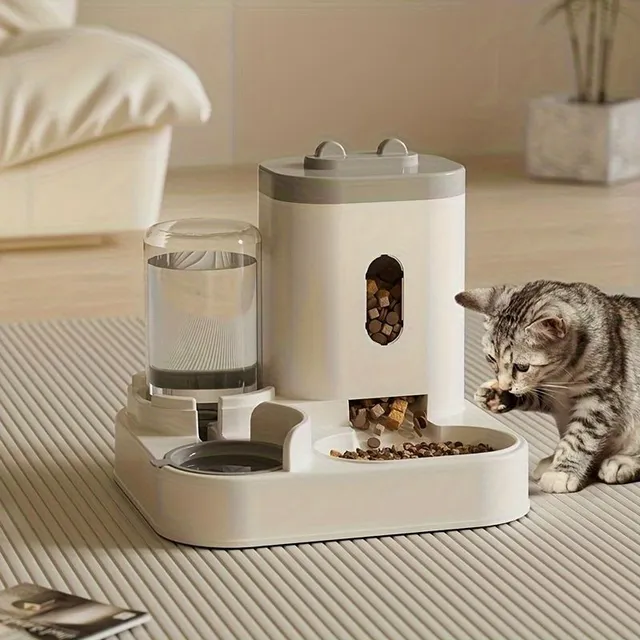 Comfortable feeder and fountain for cats - without electricity