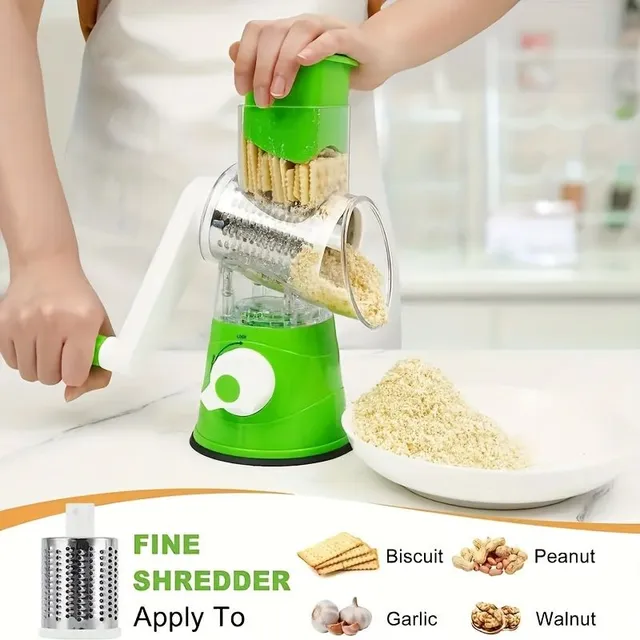 Practical hand grater with swivel blades - Ideal for vegetables, cheese and fruit