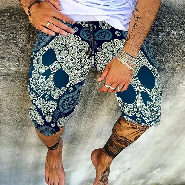 Pantaloni scurți vintage colorați pentru bărbați Streetwear