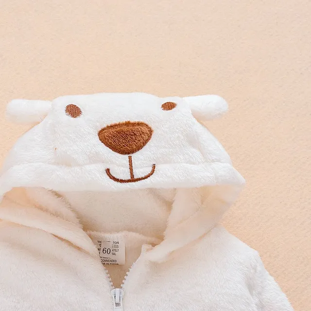 Beautiful baby jumpsuit with hood and ears - bear