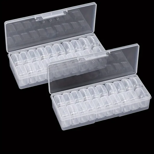 40ks/2set Transparentné plastové Bead Organizátory s mini boxy, Transparent Diamond Tank, Ideálne pre skladovanie a organizáciu jemných potrieb
