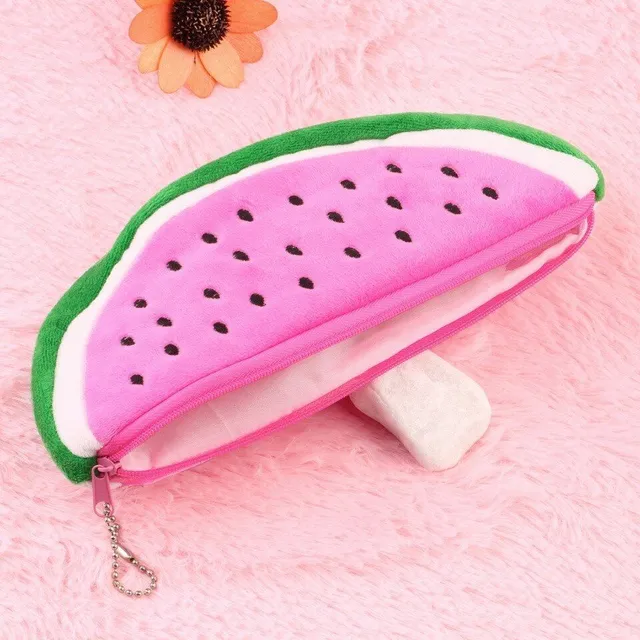 Practical stuffed case in the shape of watermelon for small things