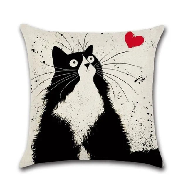 Cute cutout pillowcase with a cat