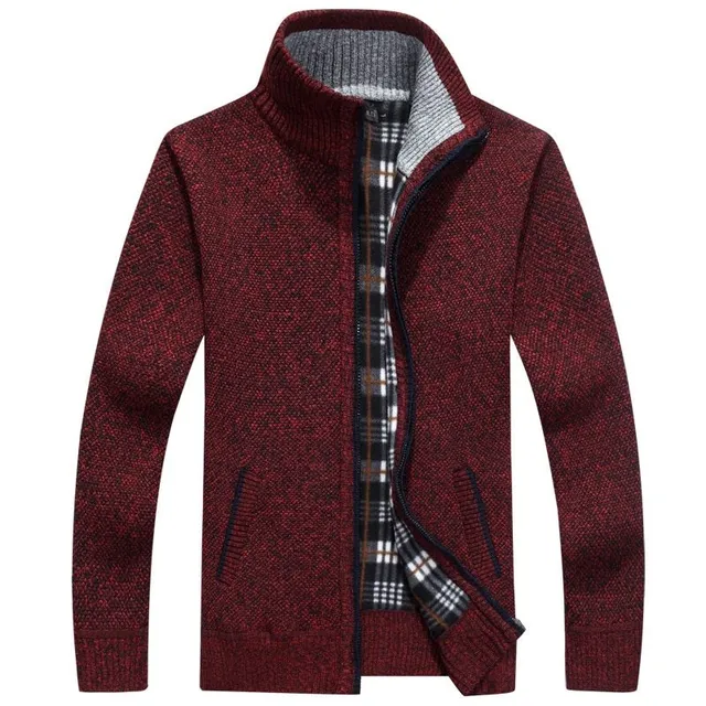 Stylowy sweter męski z podszewką Hurd dark-red-2 m